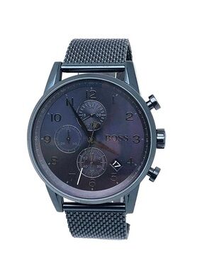 BOSS Men's Chronograph Watch in Gunmetal Blue